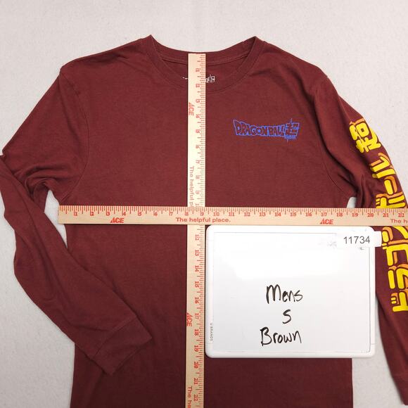 Dragon Ball Anime Long Sleeve Casual Graphic T Shirt Adult Mens Size S Brown - Picture 6 of 10
